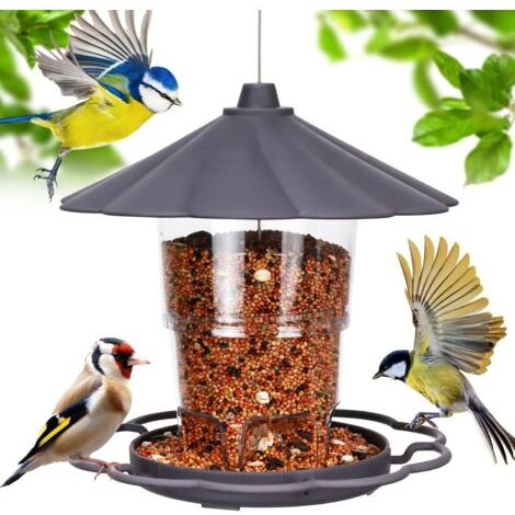 QORVA-Mangeoire Oiseaux Exterieur Suspendue, 820ml Mangeoires pour Oiseaux Sauvages Résistant aux Intempéries, Maison Cabane Oiseaux Exterieur pour Petits Oiseaux Sauvages en Jardin Parc