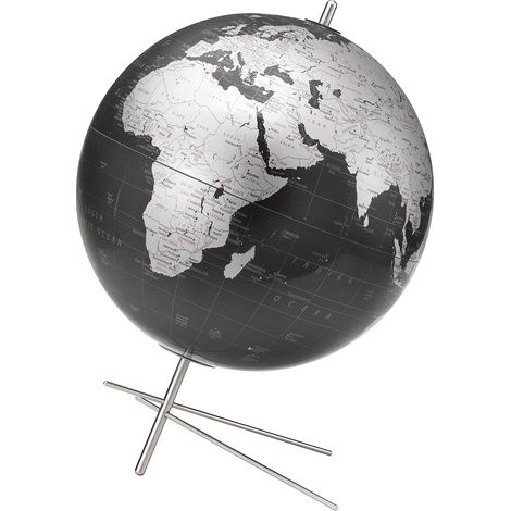 Globe terrestre décoratif 30 cm carte Monde Design Noir et Gris (1/5)
