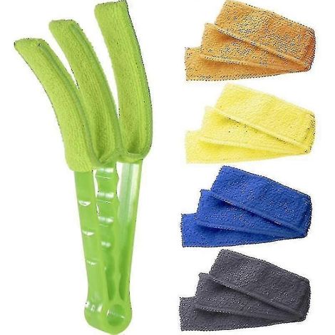 Brosse à poussière pour stores vénitiens, outil de nettoyage pour volets de fenêtre, 2 couleurs-green