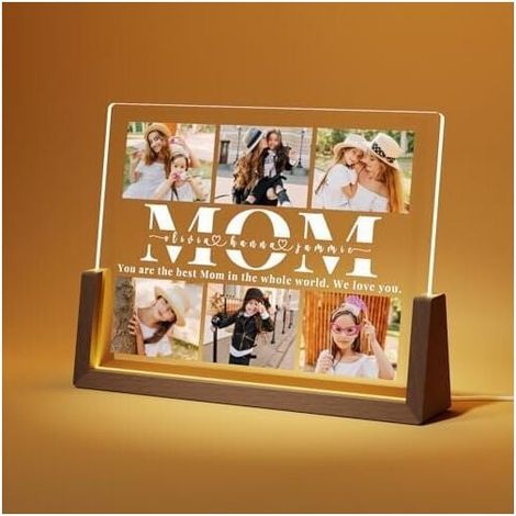Cornice portafoto personalizzata per la mamma - Lampada personalizzata con foto - Idea regalo per la festa della mamma - Regalo per la festa della mamma (Foto personalizzabili, 6 foto)..DEBUNS (1/3)