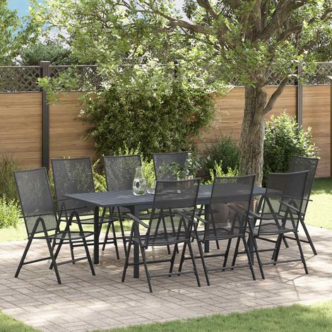 Garten Essgruppe 9 pcs Anthrazit Stahl