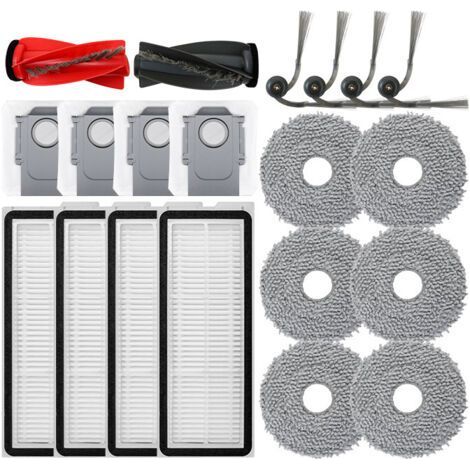 Accesorios para aspiradoras Roborock Qrevo S5V, Qrevo Curv, Qrevo Curv S5X, Qrevo Edge y Qrevo Edge S5A: 1 cabezal de cepillo principal, 4 filtros HEPA, 4 bolsas para el polvo, 6 bolsas de malla para  (1/3)
