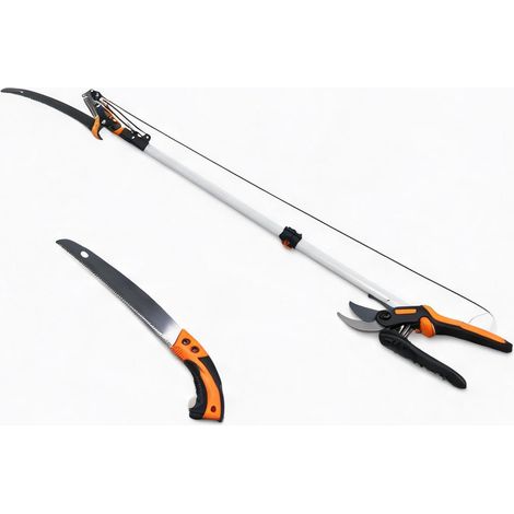 Scie télescopique 2 en 1 avec sécateur manche aluminium 199 cm (1/5)