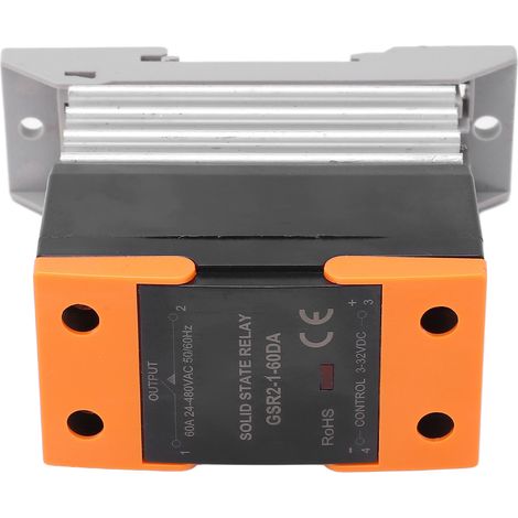 Relais statique industriel à faible interférence RF, commande CC/CA, avec dissipateur thermique, 3-32 V CC, interférence RF réduite. (1/5)