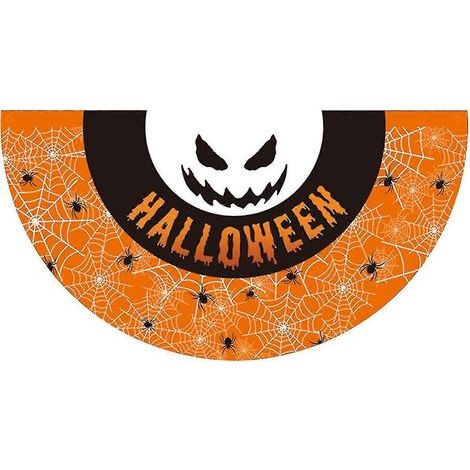 Guirlande de fanions pour Halloween, fanion en forme d'éventail à suspendre, décoration d'Halloween en demi-cercle (1/5)