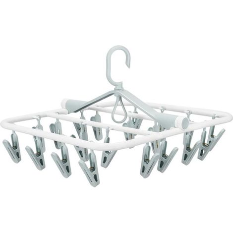 Séchoir Tourniquet, Etendoir Chaussette,Tourniquet à Chaussettes 20 Clips pour sous-Vêtements, Chaussettes, Lingeries, Pieuvre Pince à Linge Pliant pour Cravate, Chapeaux, Echarpe (1/5)