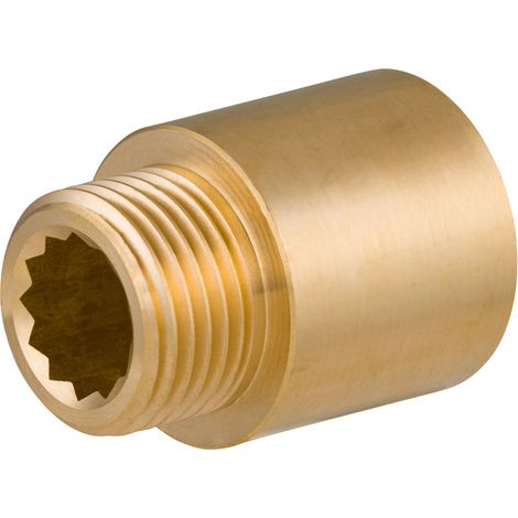Alargador de grifo en latón bruto QUICK PLOMBERIE Macho 1/2 - Hembra 1/2 - 25mm