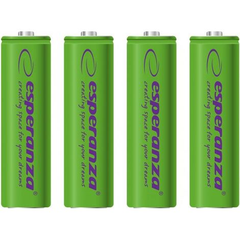 Piles Esperanza AA 2000 mAh, lot de 4, vertes (1/2)