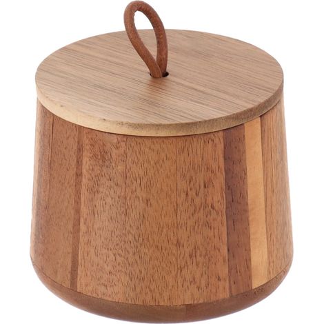 Contenitore da bagno in legno di acacia con coperchio (1/3)