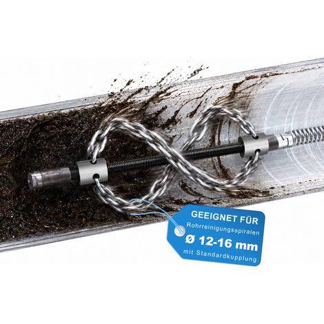Chaîne Flexible de Nettoyage Raccord 12mm 16mm Revêtement Anticorrosion Outil Nettoyage Canalisation Flexible à Tige Flexible pour Tuyaux 50-200mm Plomberie Cuisine Salle de Bain Baignoire Douche (1/5)