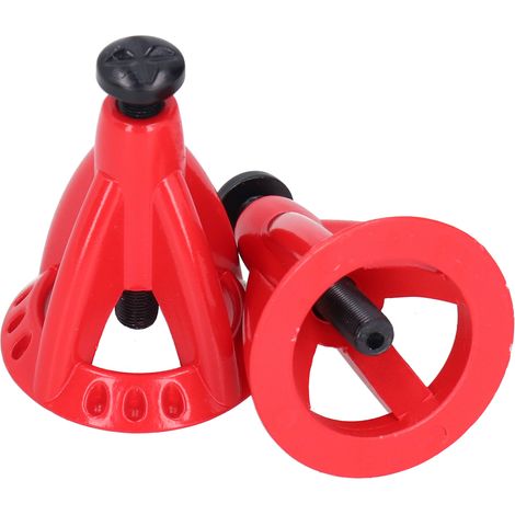 Lot de 2 supports de levage métalliques 6T à hauteur réglable pour voiture RC 1/10 (outil de simulation, rouge) (1/5)