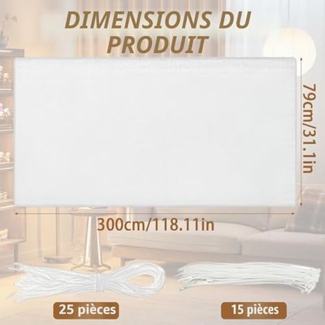 Filet de sécurité pour enfants 3 m x 79 cm Blanc (1/4)