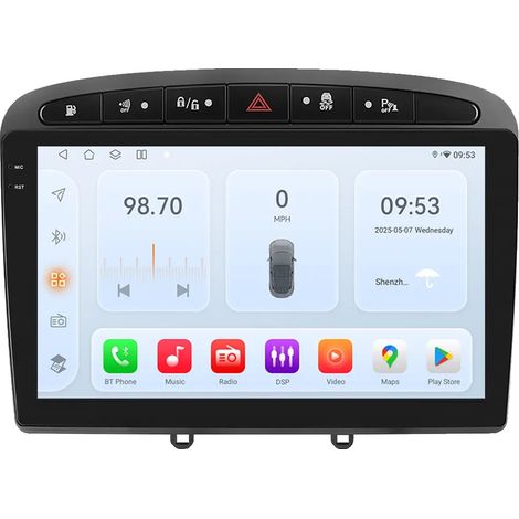 Autoradio, Écran Tactile, Compatibilité Smartphone, Compatible avec Peugeot 408 308 308SW 2012-20, RCZ Voix AI, G-QS8 (8cœurs-8G 128G) (1/2)