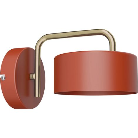 Applique murale style vintage en métal - L. 25 x H. 14.4 cm - Terracotta et doré - OTILIE (1/4)