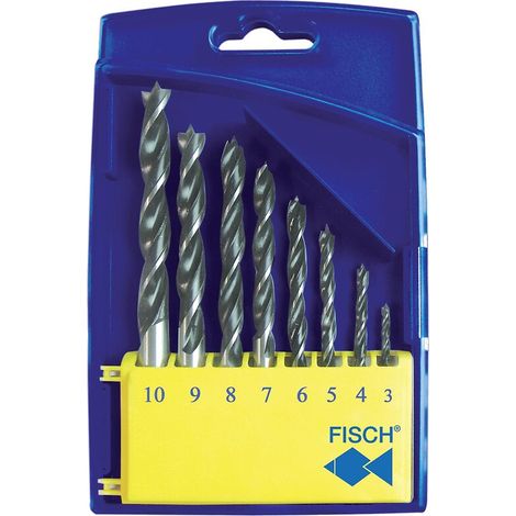 Coffret de 8 forets à bois. diamètres 3 - 4 - 5 - 6 - 7 - 8 - 9 - 10 mm - FAMMAB EBERHARD FRANCE