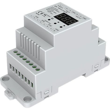 4-Kanal-DMX512-Decoder – Konstantspannung 5–36 V – RGB/RGBW-Steuerung – DIN-Schienenmontage – 115 x 48 x 67 mm (1/5)
