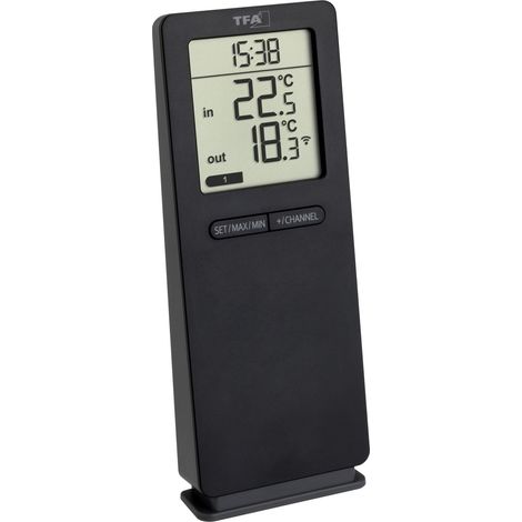 TFA Dostmann 30.3071.01 Thermomètre sans fil noir