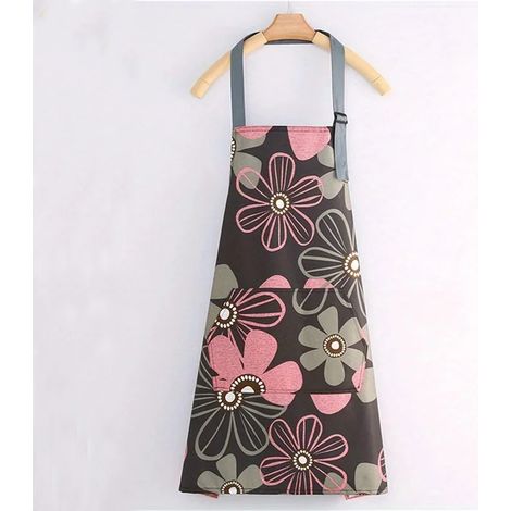 Srvillg Tablier de cuisine, tablier réglable avec poche, tablier floral élégant pour la cuisine à la maison, le jardinage, la restauration et les salons, Motif Floral Rose (1/5)