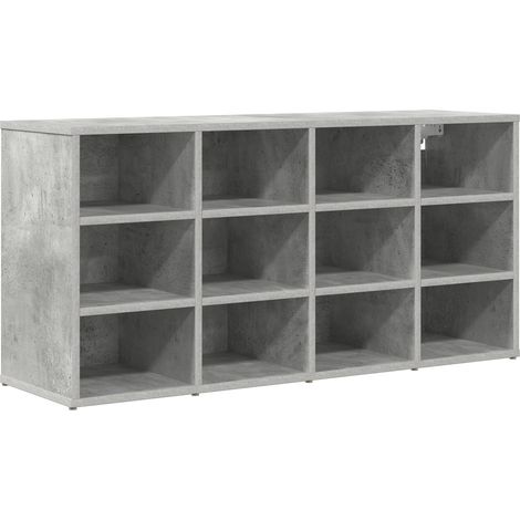 Cabinet à chaussure  Meuble à chaussures avec étagère Gris béton 103 x 30 x 51 cm