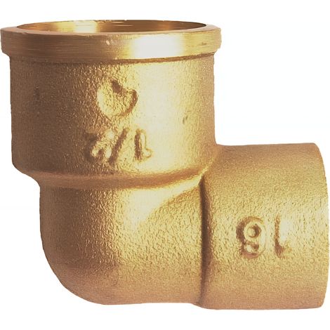 PACK de 10 Coudes a souder laiton femelle 1" pour tube cuivre diamètre 22