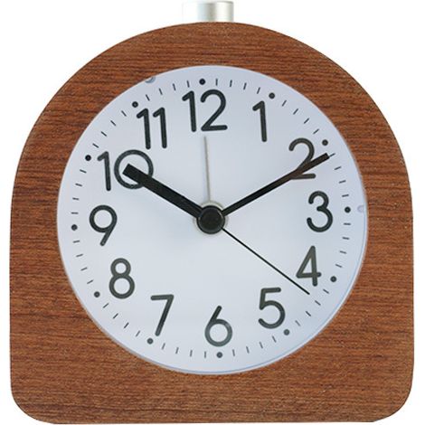 Réveil analogique en Bois - Horloge à Aiguilles Classique avec Fonctions Heure Alarme Snooze lumière - Bois foncé