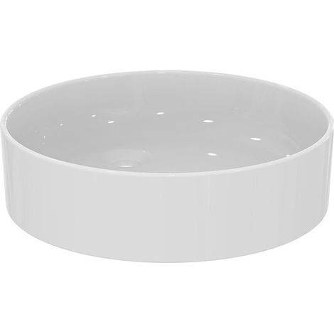 Lavabo CONCA 450x450x110mm, redondo blanco con IdealPlus, sin orificio para grifería, sin rebosadero IDEAL STANDARD