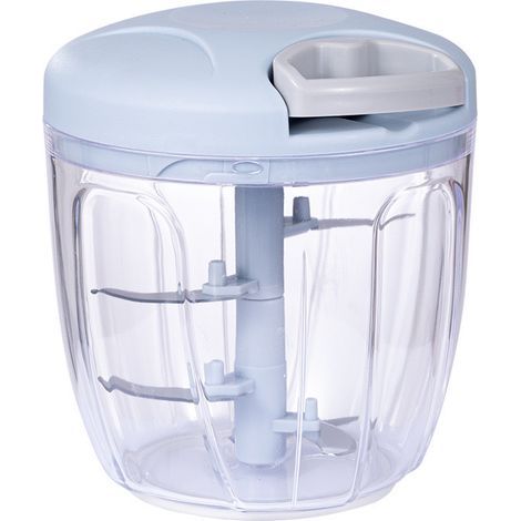 Pilón de ajo, azul, 900 ml, para picar ajo, aplastar ajo, picador de ajo manual, rallador de ajo portátil de mano y cortador de cebollas. (1/5)