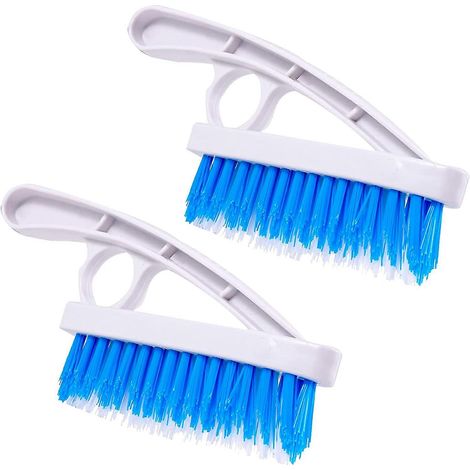 Lot de 2 brosses à récurer pour joints - Brosse à récurer à poils rigides en nylon pour baignoire et douche - Brosse à récurer pour joints, sols et carrelages, idéale pour le nettoyage de la salle de  (1/5)