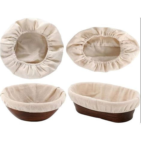 Toiles de Lin, Paniers de Fermentation à Pain, Inserts Ronds et Ovales en Lin Non Blanchi, pour Cuisson Pâtisserie, Cuisines Domestiques (1/5)