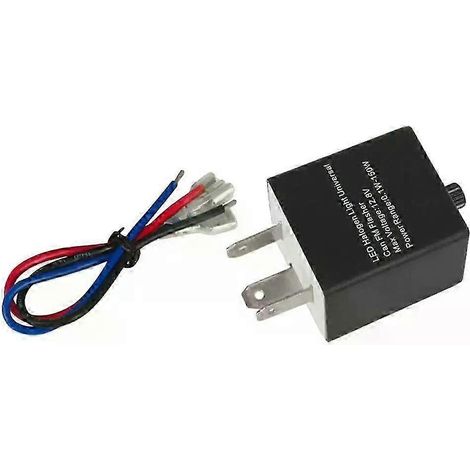Relais clignotant électronique réglable 12 V et 24 V à 3 broches avec câble, compatible avec les ampoules de clignotants LED pour motos - JXLGV (1/5)