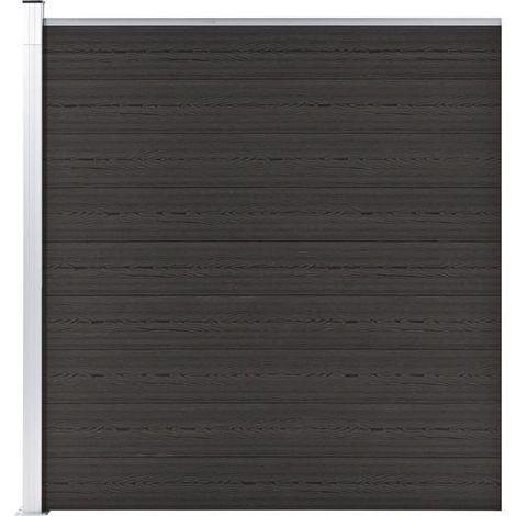 Panel de valla WPC negro 175x186 cm vidaXL