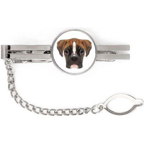 Boxer, Boxer III - pinza de corbata geométrica con foto e inscripción Art-Dog (1/4)