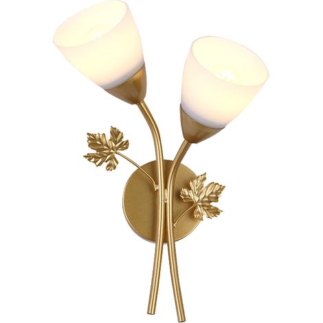 Ortviai Applique Murale Vintage Minimaliste en Verre et Fer Forgé pour Salle de Séjour, Chambre à Coucher et Mur TV (1/5)