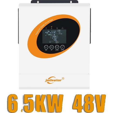 Onduleur Solaire Hybride, Sortie Onde Sinusoïdale Pure, Surveillance Wi-Fi, 6.5kW 48V avec Wi-Fi, 220-240V, 48V (1/2)