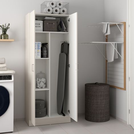 Armadio Multiuso 2 Ante Soresina, 3 Ripiani, 2 Ante, 5 Vani, 70x180h cm Beige Cashmere (1/5)