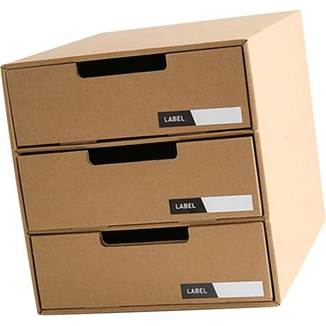 Organisateur de Tiroirs en Papier Beige Boîte de Rangement pour Documents et Bureau Plusieurs Compartiments Coulissants pour Organiser Bureau et Espace de Travail (1/5)