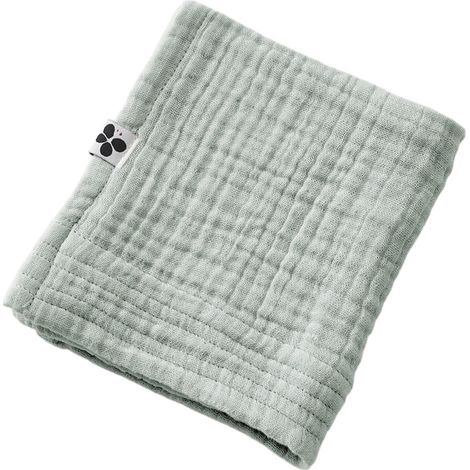 Serviette de toilette invite 30 x 50 cm Gaze de coton Gaia Vert eucalyptus (1/3)