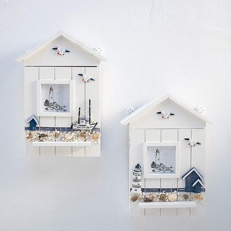 Coffre mural en bois pour clés, organiseur de rangement pratique, boîte de rangement pour accessoires, support mural pour clés (1/4)