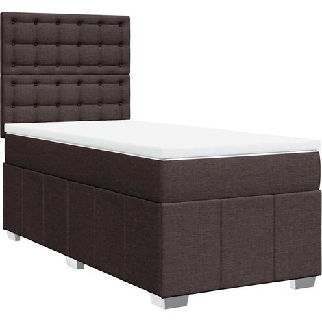 Maison Exclusive - Giroletto a Molle con Materasso Marrone Scuro 90x200 cm Tessuto