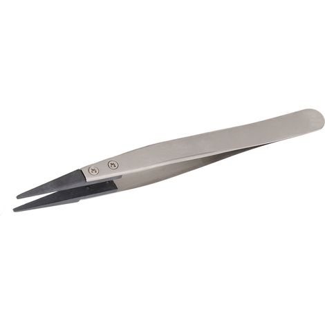 Pince à électronicien courbée plate à embouts interchangeables antistatique, outil de précision pour réparation électronique, kit de fixation (1/5)