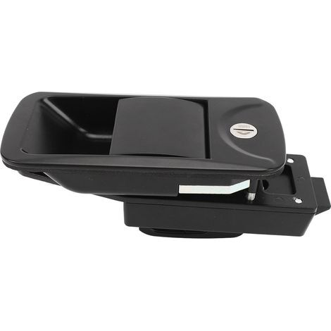 Motorhome door lock with 2 keys, recessed zinc alloy locking handle, for yacht or caravan, black, 15.7 x 7.6 cm (1/5)