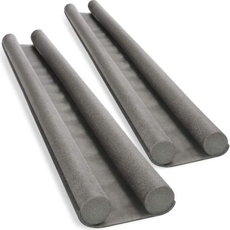 2 burletes para puertas - Junta inferior de la puerta - Burlete de doble sellado - Protección contra corrientes de aire y ruido - 93 cm (1/4)