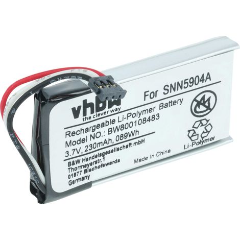 vhbw Akku kompatibel mit Motorola Dect 6.0, IT6, IT6-2 schnurlos Festnetz Telefon (230 mAh, 3,7 V, Li-Polymer) - Ersatz für 61638C, SNN5904A