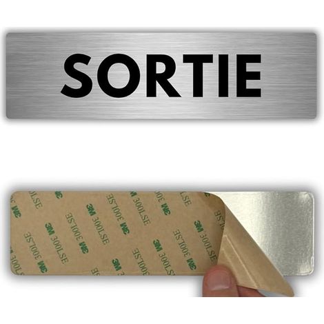 Exit Plate - 2x18cm - Aluminium - Direction of Release