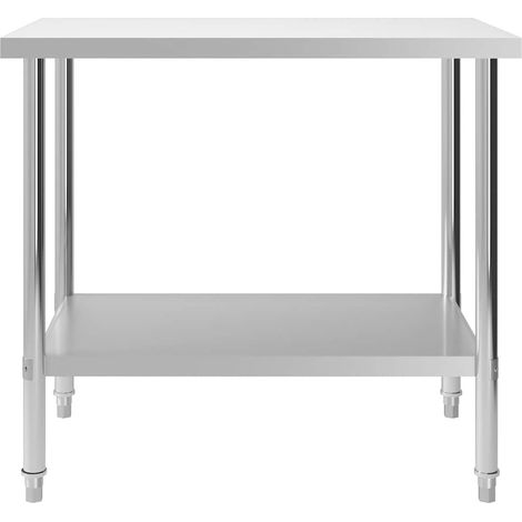vidaXL Mesa de trabajo para cocina acero inoxidable 100x60x85 cm (1/2)
