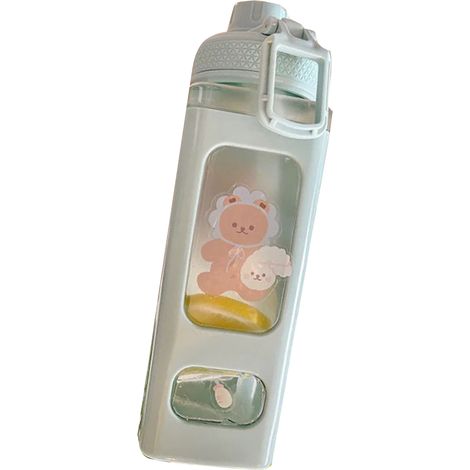 Gourde Grande Capacité 601-700mL avec Paille, Autocollants Inclus, Étanche, Portable pour Sport Étudiantes Filles, Type 3 (1/5)