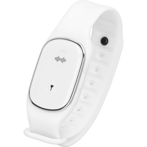 Bracelet anti-moustiques extérieur rechargeable USB, répulsif ultrasonique biomimétique pour femme enceinte et enfant, blanc (avec batterie intégrée) (1/5)
