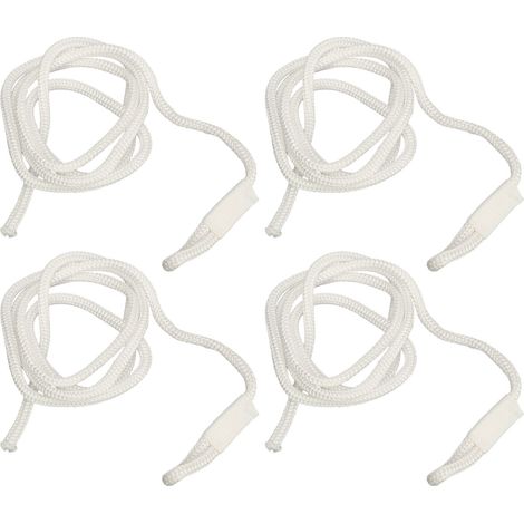 Lot de 4 amarres de 1,5 m de long en polyester haute résistance, résistantes à l'usure, pour bateaux (blanc). (1/5)