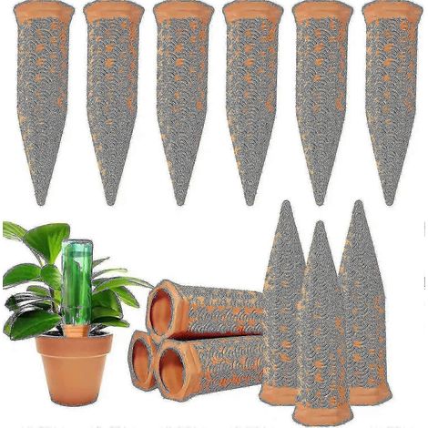 Filiyano-Lot de 12 bâtonnets d'arrosage automatiques en terre cuite, en forme de bouteille de vin, pour arroser vos plantes d'intérieur et d'extérieur (1/5)