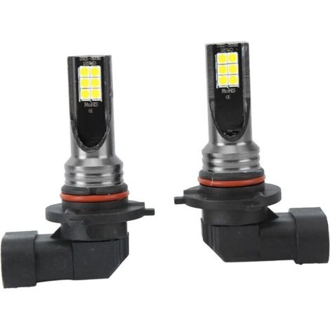 Phare avant de voiture à LED 3030-12, 9006 - JINFGERNE - Éclairage antibrouillard blanc 3000 K, 12 W, installation facile, haute luminosité et efficacité énergétique